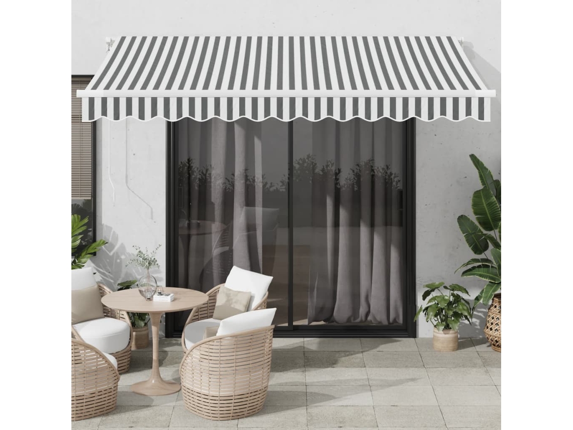 Toldo Retrátil Automático 350x250 Cm Antracite E Branco Wsd680489 Lovely Home