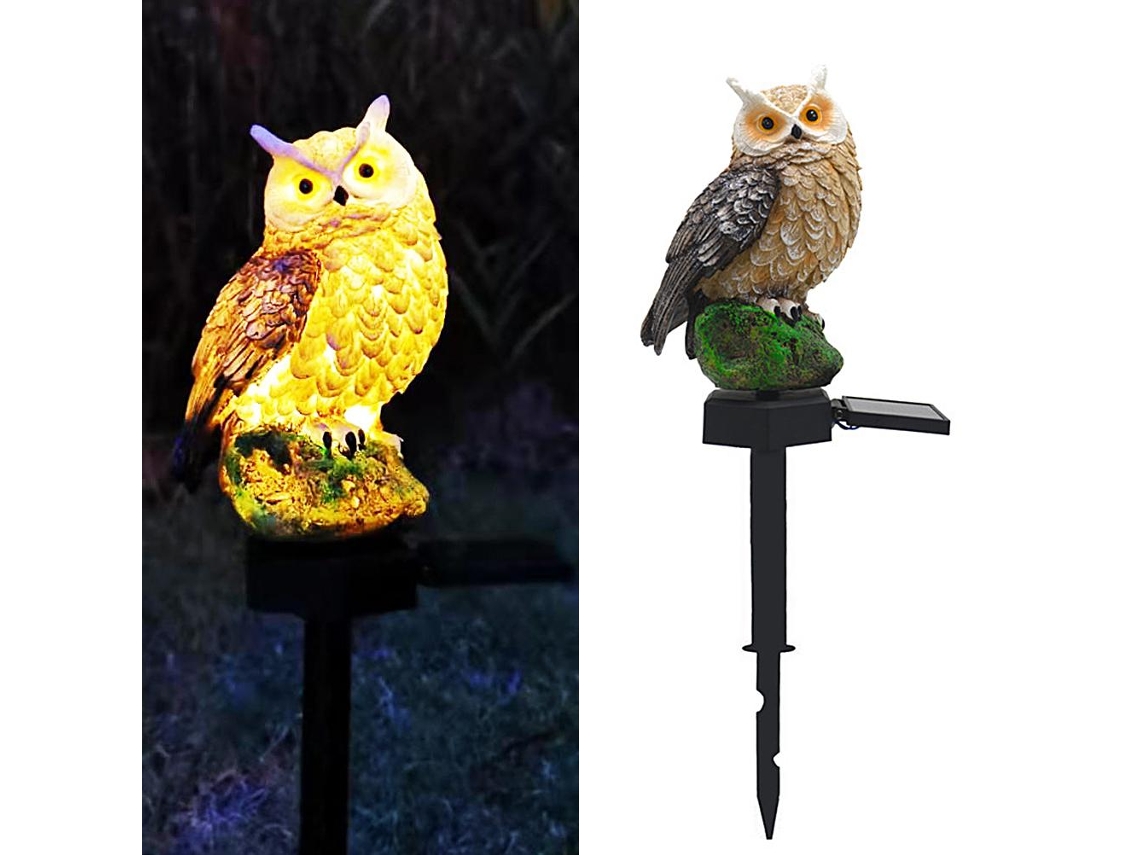 Rebe-luzes Led Solares Coruja Impermeáveis Para Jardim Decorativas Com Pino Para Pátio, Grama E Caminhos Exteriores