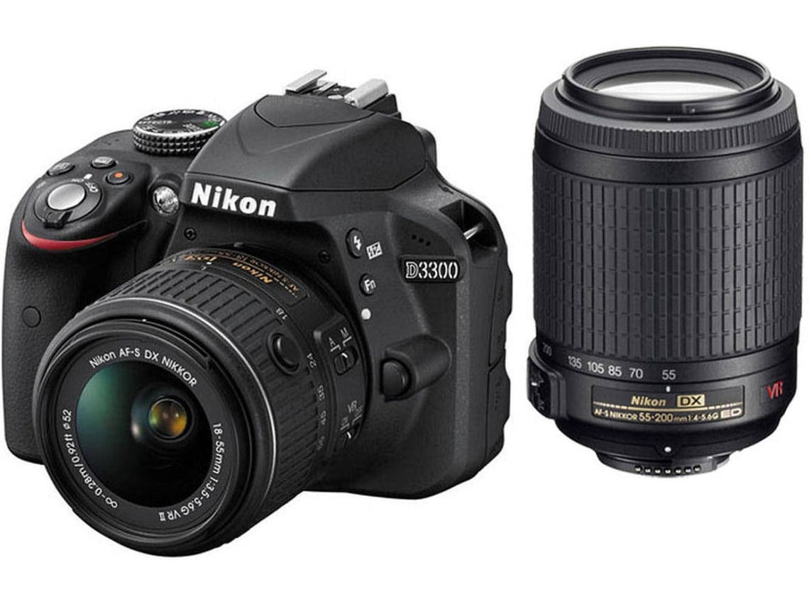 Máquina fotográfica NIKON D3300 18-55MM VRII+55-200MM VRMO+LI+C