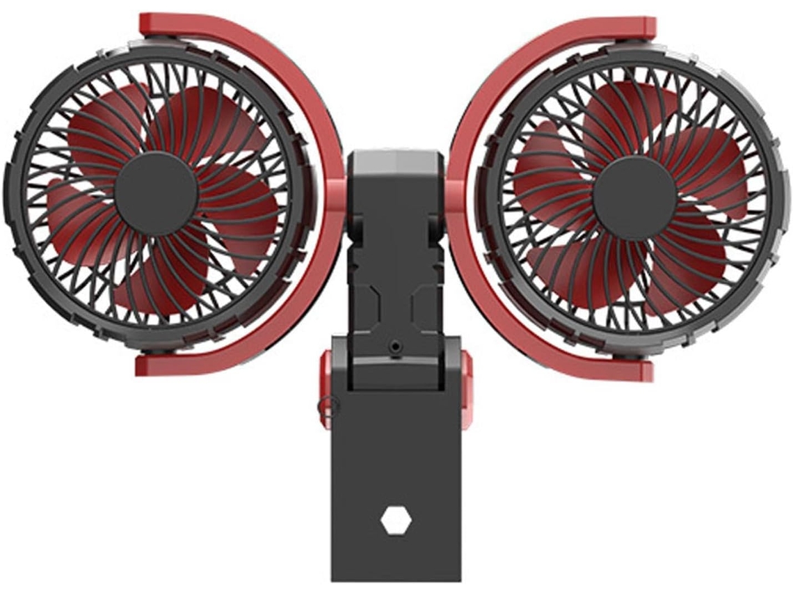 Ventilador De Carro Com Duas Cabeças Portátil Usb 12v 24v Para, 3 Velocidades