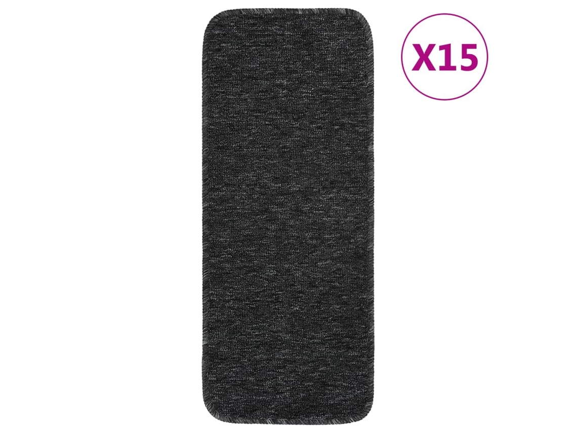 Vidaxl Tapetes Antiderrapantes Retang. Escadas 15pcs 60x25cm Antracite