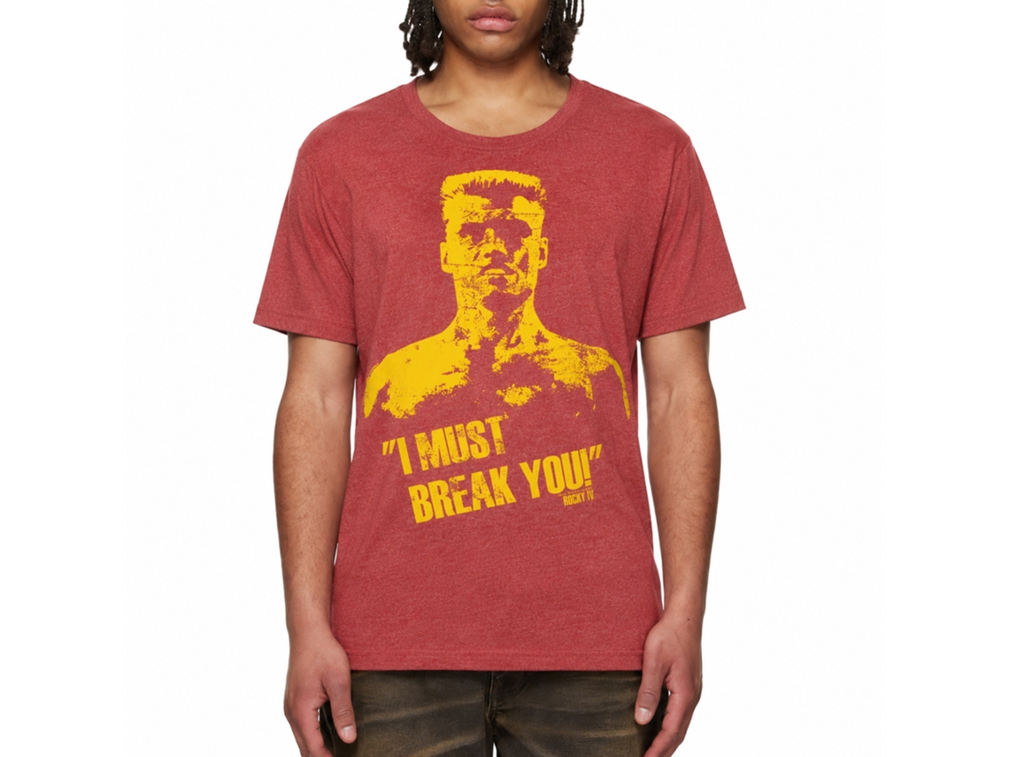 Rockinstone Rocky Movie Break You Heather Red Adult T-shirt Size:l