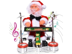 Boneca Papai Noel Musical Elétrico Decorativo Natal Presente Crianças Toca Instrumentos