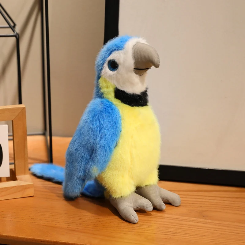 Lindo Papagaio de Pelúcia Realista de Desenho Animado Estilo Anime MDUG (azul, 12 Cm)