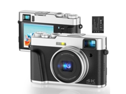 Máquinas Fotográficas Compactas VIGA EUROPE Dc202L 4K 48Mp com Foco Automático Zoom 16X 2 8 Polegadas Tela Preto