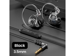 Fones de Ouvido Intra auriculares Digitais com Fio , Qualidade de Som Hifi, com Microfone. MDUG (3,5 Mm, Preto)