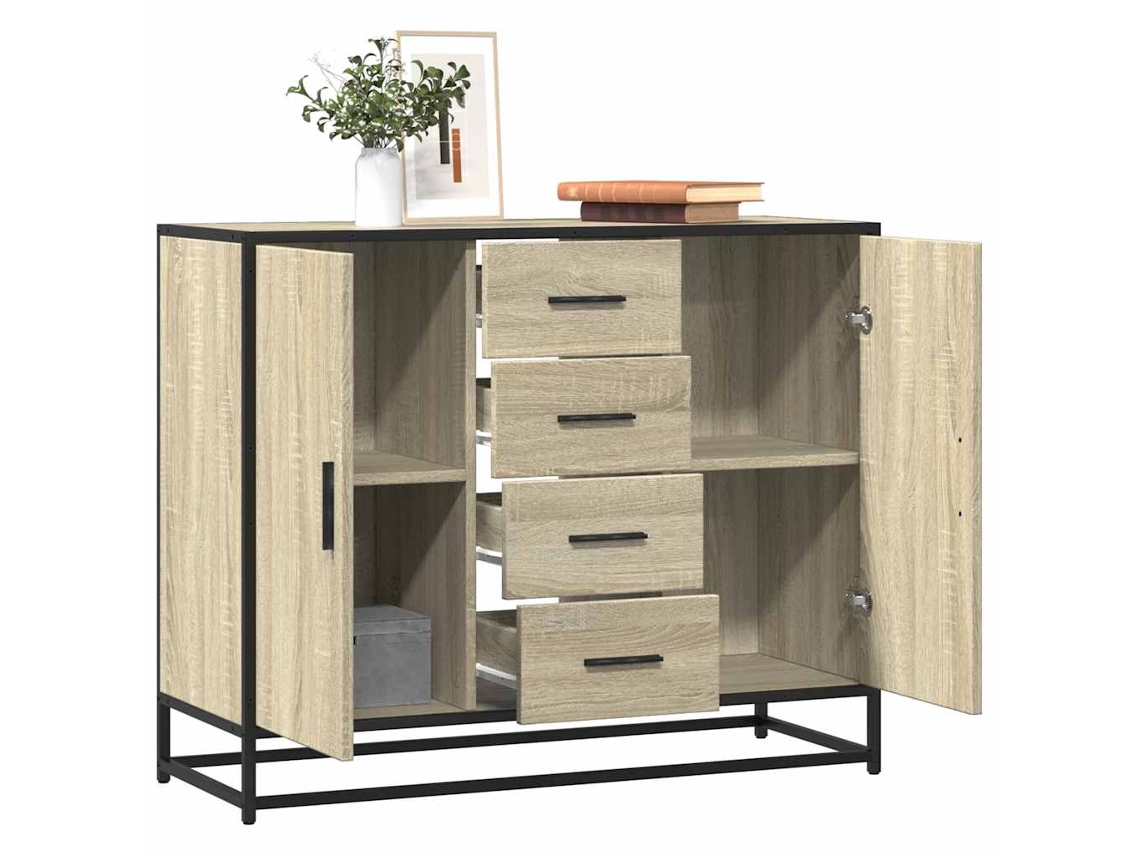 Vidaxl Aparador 92x35x76 Cm Derivados De Madeira Carvalho Sonoma