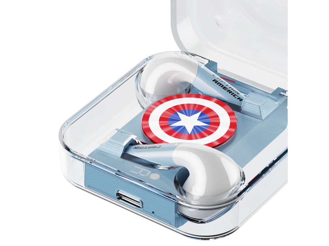 Fones de Ouvido Bluetooth Fones de Ouvido Sem Fio Verdadeiro para Jogos Disney Marvel Co criados EOOCOO (qualidade de Som Hifi, Baixa Latência)