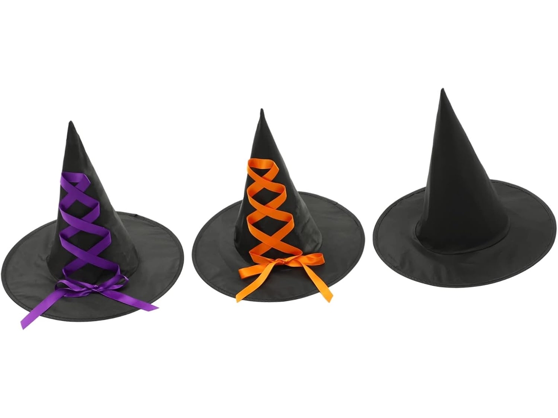 Conjunto De 3 Chapéus De Halloween - Chapéus Reutilizáveis Com Laços
