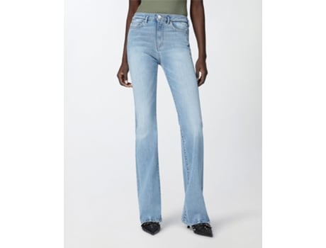 Calça Jeans Feminina Pinko Flora Pjm Poliéster Azul (29)