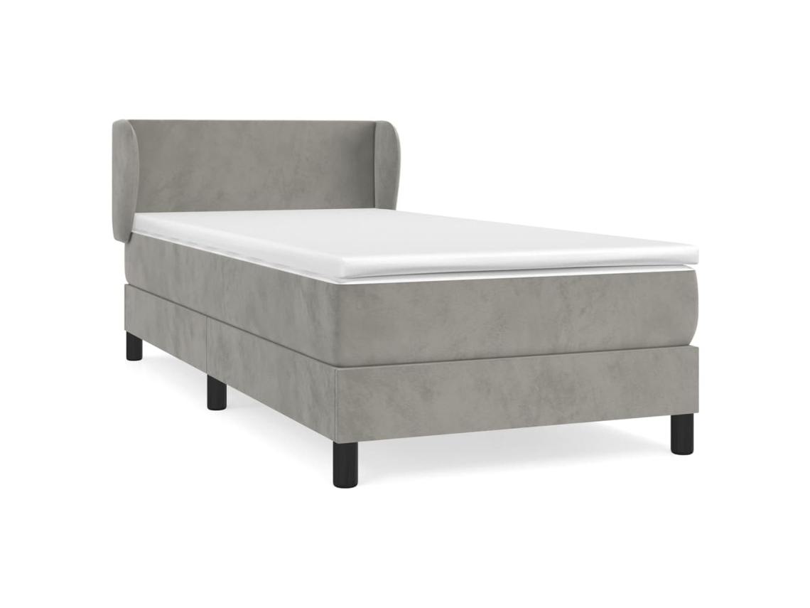 Box Spring Bed, Box Spring Beds Vidaxl Cinzeto Veludo (90 X 190 Cm)