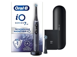 Escova De Dentes Elétrica Oral B Io 7w Preta Com Estojo De Viagem E Bolsa Para Carregador