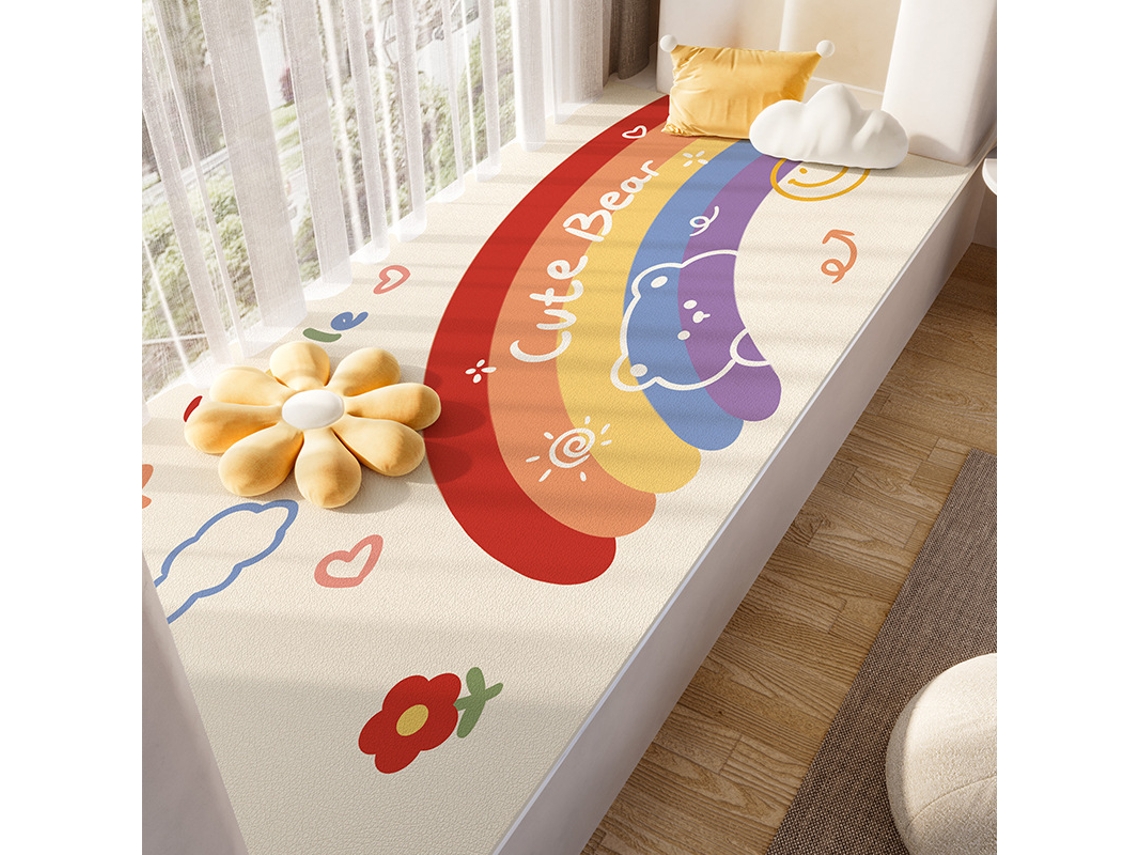 Almofada Impermeável Em Pvc,60x160cm,com Um Design Fofo De Desenho Animado,ideal Para Janelas Salientes,quartos E Varandas.apagável E Recortável.