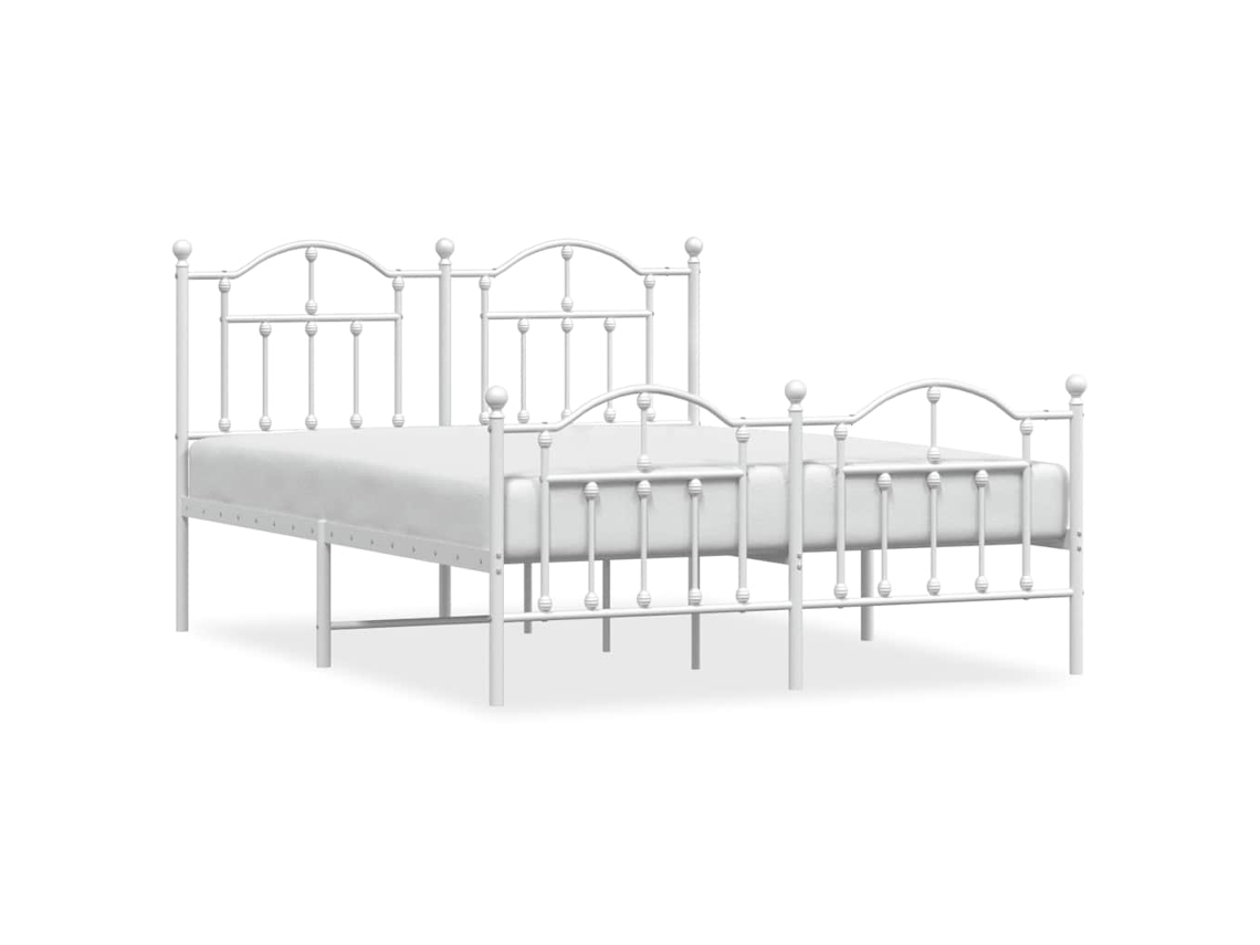 Estrutura de Cama com Cabeceira e Pés Metal Branco MAISON EXCLUSIVE 135x190 cm