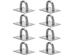 Conjunto De 8 Ganchos Em U Aço Inoxidável Montagem Parede E Teto, Suporte Reforçado Balanços E Redes, Placa De