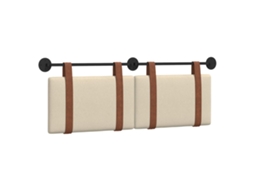 Vidaxl Cabeceira Suspensa Liso Creme 130 X 55 X 5 Cm Pu Antigo