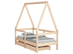 Estrutura de Cama Infantil com Gavetas Pinho Maciço MAISON EXCLUSIVE (70x140 cm)