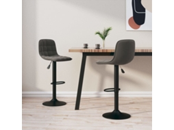 Vidaxl Bancos De Bar 2 Pcs Veludo Cinzento-escuro