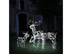 Vidaxl 3 Pcs Iluminação De Natal Renas 229 Leds