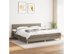 Vidaxl Cama Com Molas/colchão 200x200 Cm Tecido Castanho-acinzentado