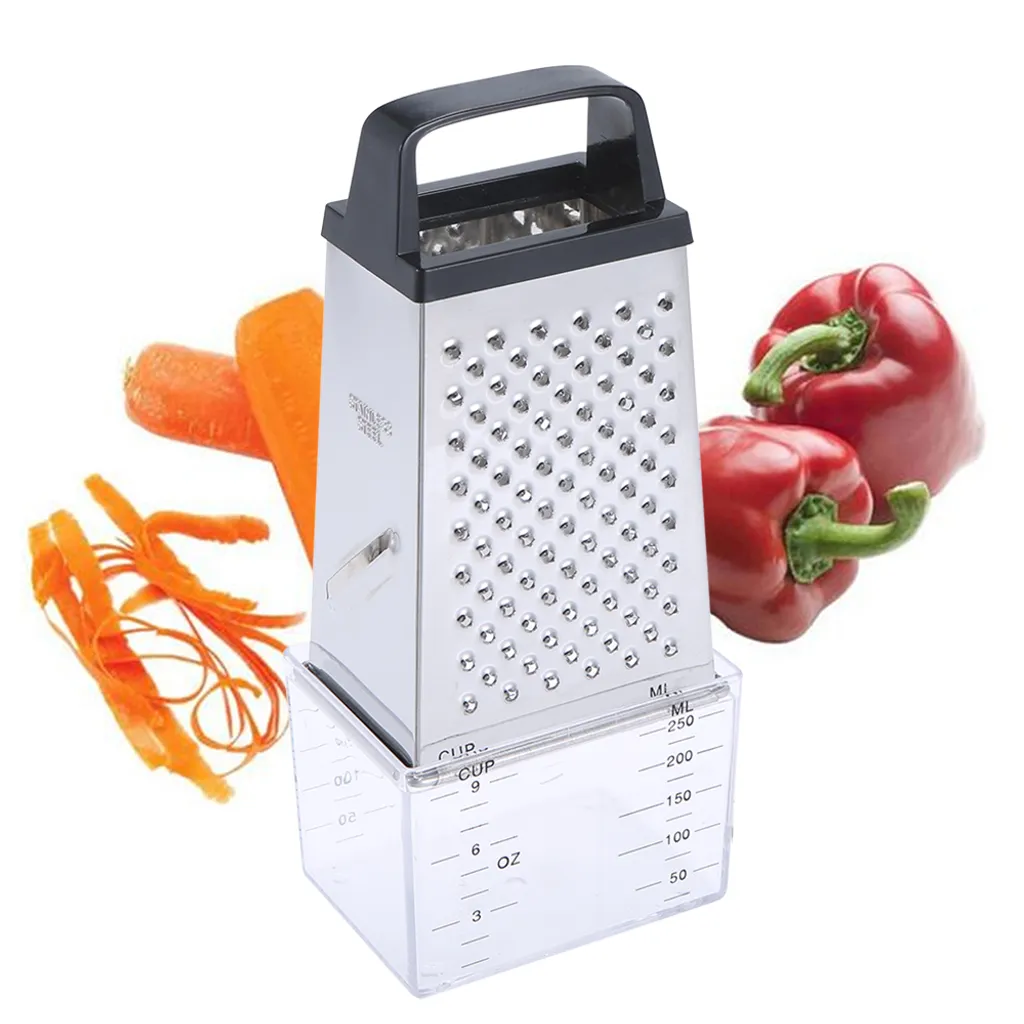 Ralador De Queijo Manual Em Aço Inox Com Caixa Quatro Lados E Recipiente . Aquaforge (alça Cor Aleatória)