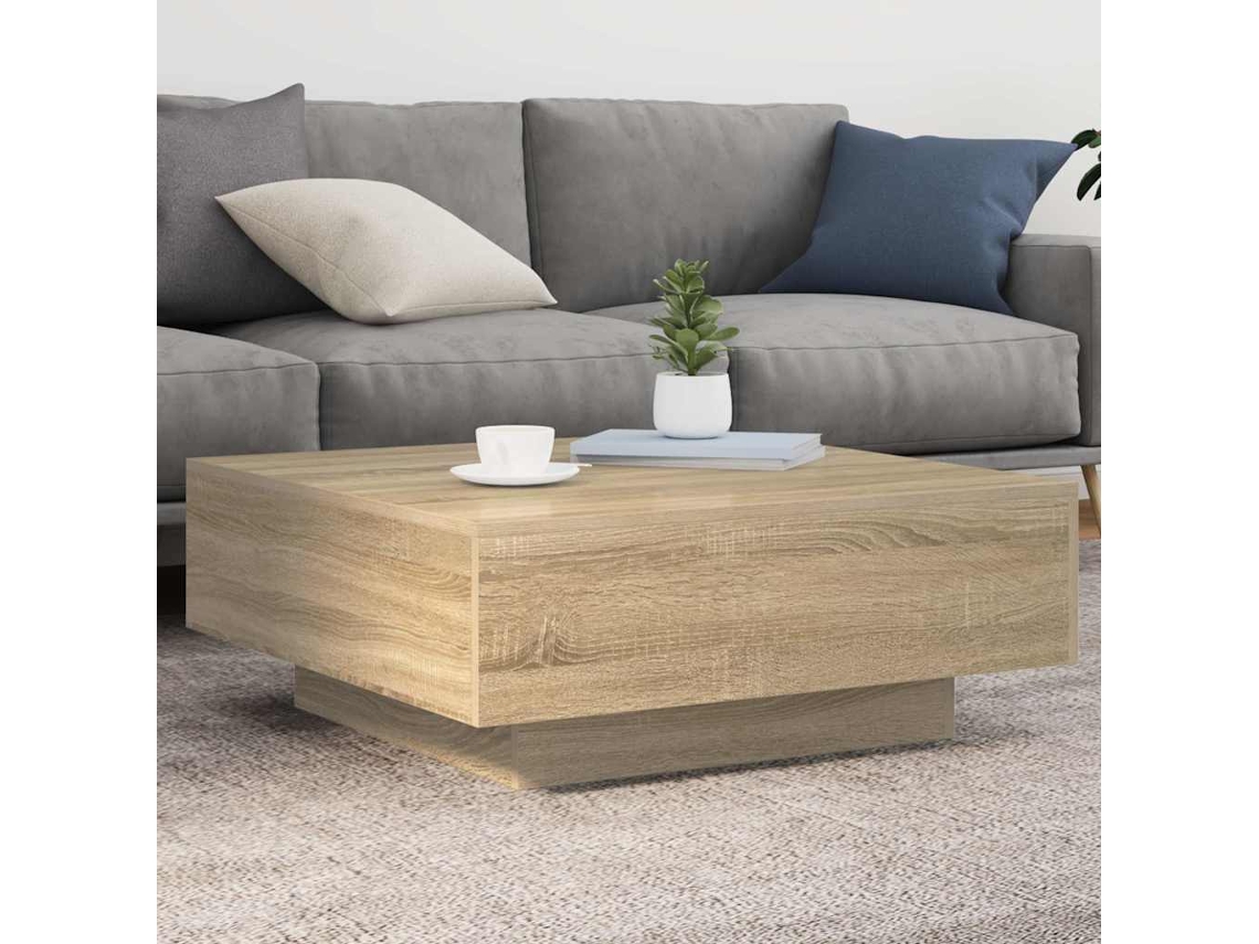 Vidaxl Mesa De Centro 80x80x31 Cm Contraplacado Carvalho Sonoma