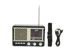 Mali rádio de Emergência Portátil Solar Rs‑660bts Multibanda com Lanterna e Entrada Auxiliar Amarelo