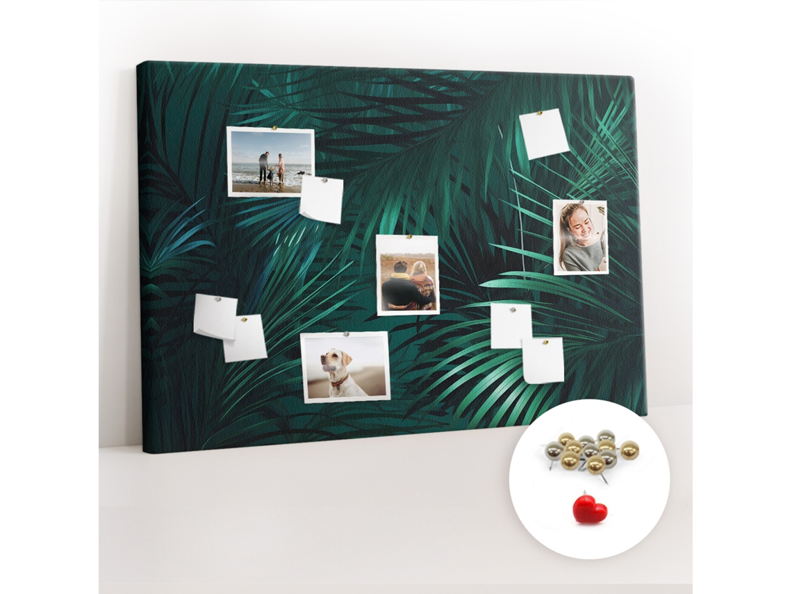 Painel De Cortiça Para Parede Folhas Tropicais Para O Escritório Espelharte (120x80 Cm)