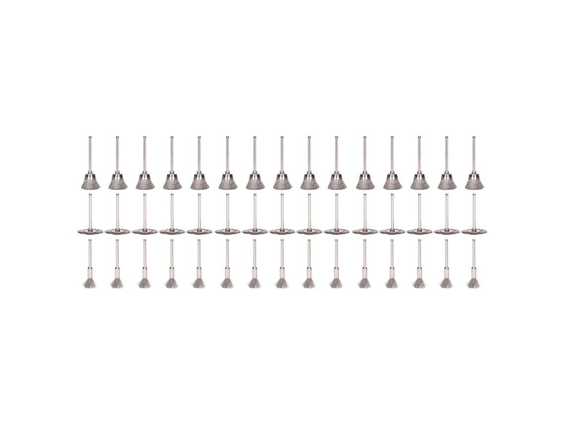 Set De 45 Escovas De Aço Inoxidável: Escovas De Roda, Copo E Pluma Para Limpeza E Polimento