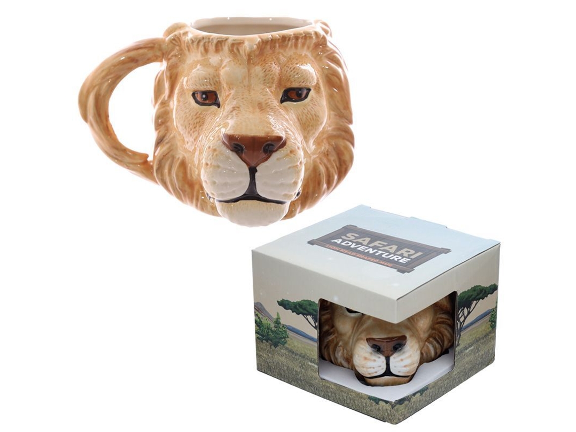 Caneca de Animal com Cabeça de Leão Da Selva e Do Jardim Zoológico PUCKATOR