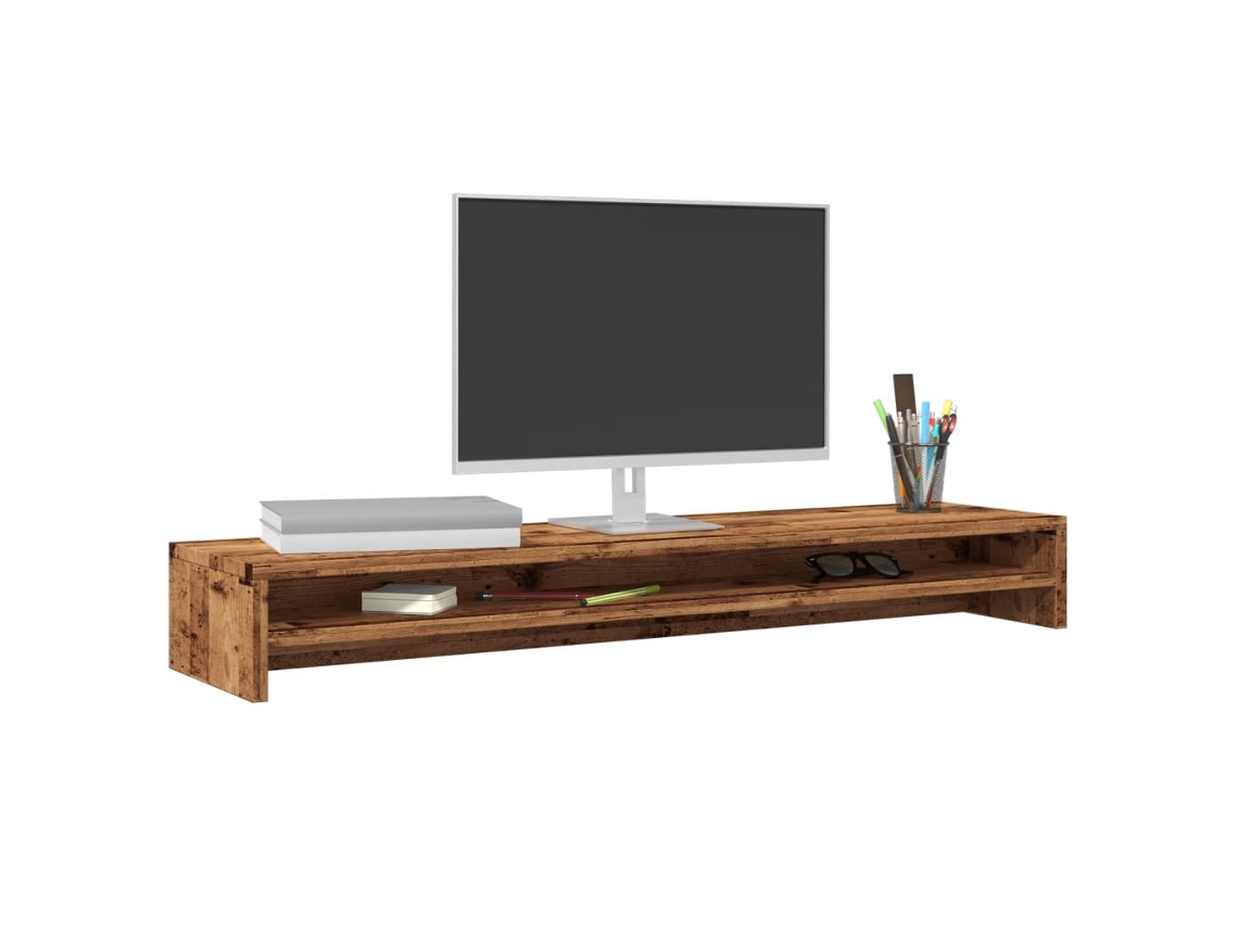 Vidaxl Suporte Para Monitor 100x24x13 Cm Deriv. Madeira Madeira Velha