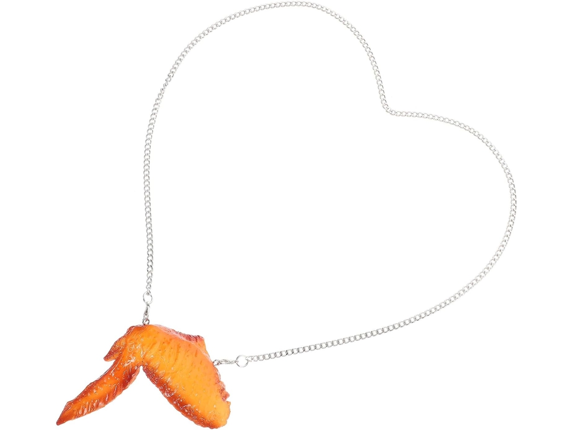 Colar Com Pingente De Asa De Frango Em Pvc, Leve E Portátil, Acessório Criativo Para Fantasias.
