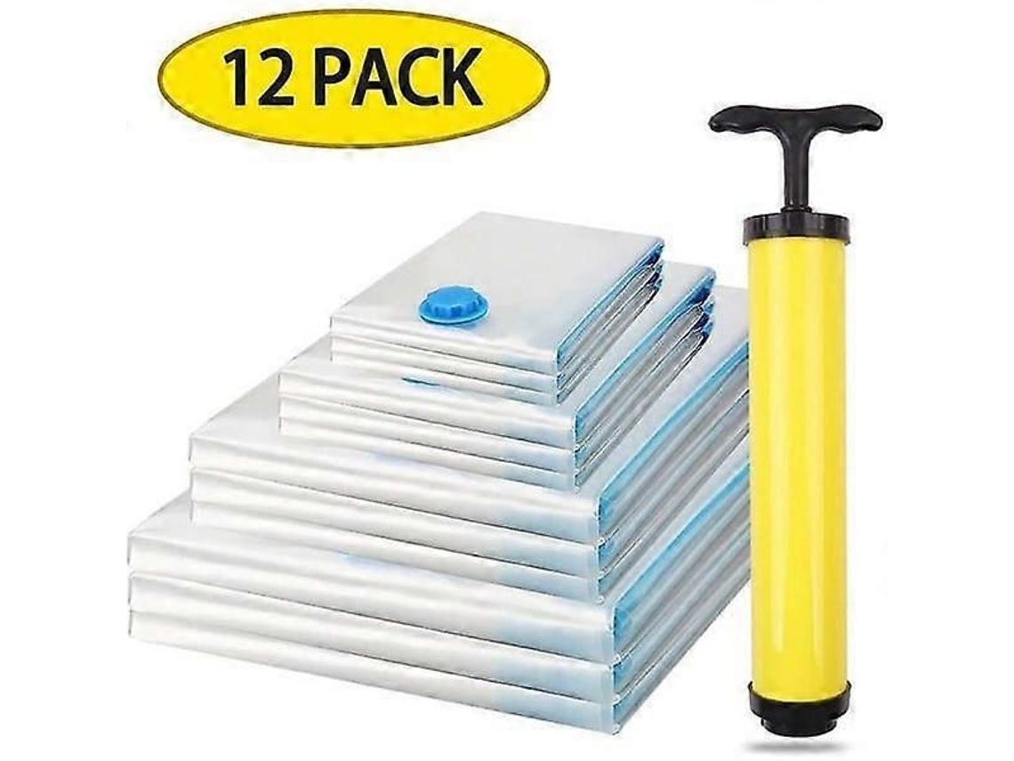 Sacos de armazenamento a vácuo grandes, compatíveis com bomba manual.