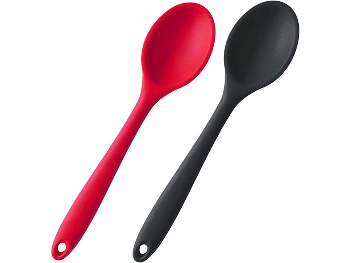 Conjunto de Colheres de Mistura Nova Line Silicone Antiaderente 2 Resistente ao Calor Design Higiénico S/MARCA