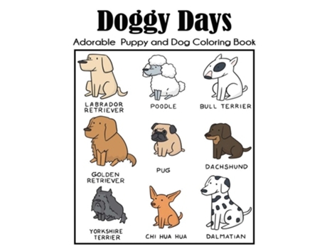 Livro Doggy Days Adorable Puppy And Dog Coloring Book De Blue Wave Press (inglês)