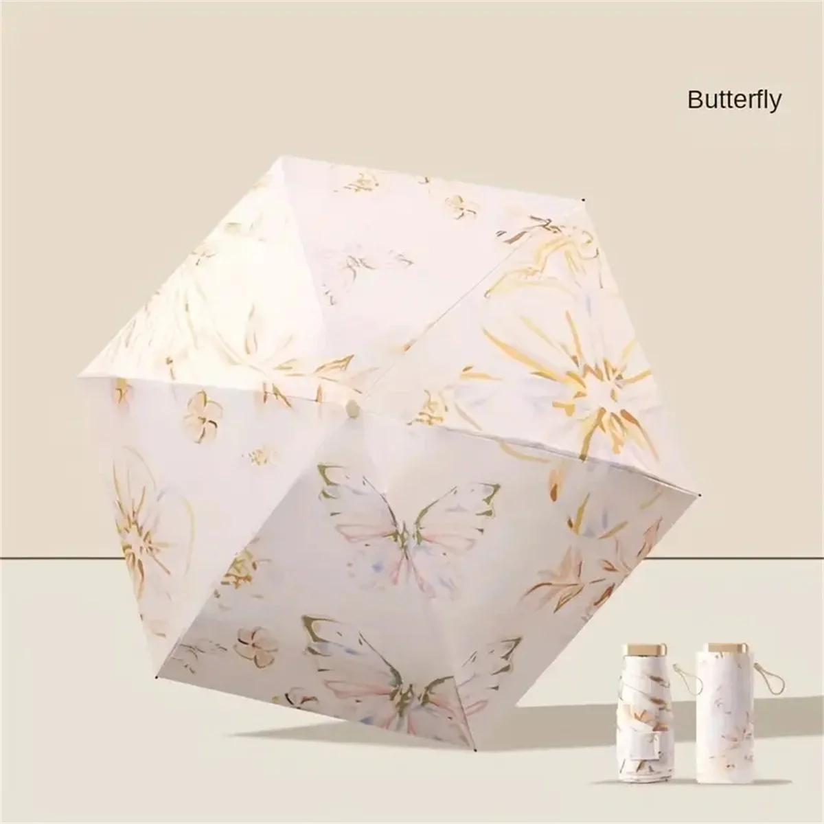 (estilo 6 6k) Mini Guarda-chuva De Bolso Com Proteção Uv, Dobrável, Resistente À Chuva E Ao Sol, Tipo Cápsula