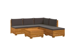 Maison Exclusive - Conjunto De Sofás Para Exterior Com Almofada 6 Peça Castanho