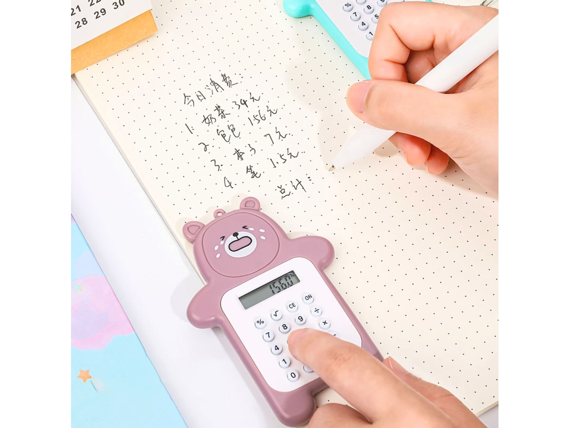 Calculadora Portátil De 8 Dígitos Em Forma De Urso Para Estudantes.