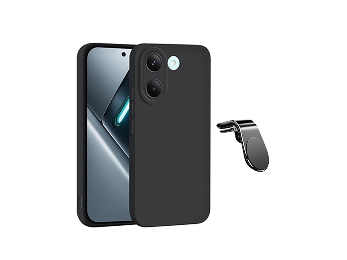 Kit Suporte L Capa Silicone Líquido Phonecare Para Xiaomi Poco X8 Pro 5g - Preto
