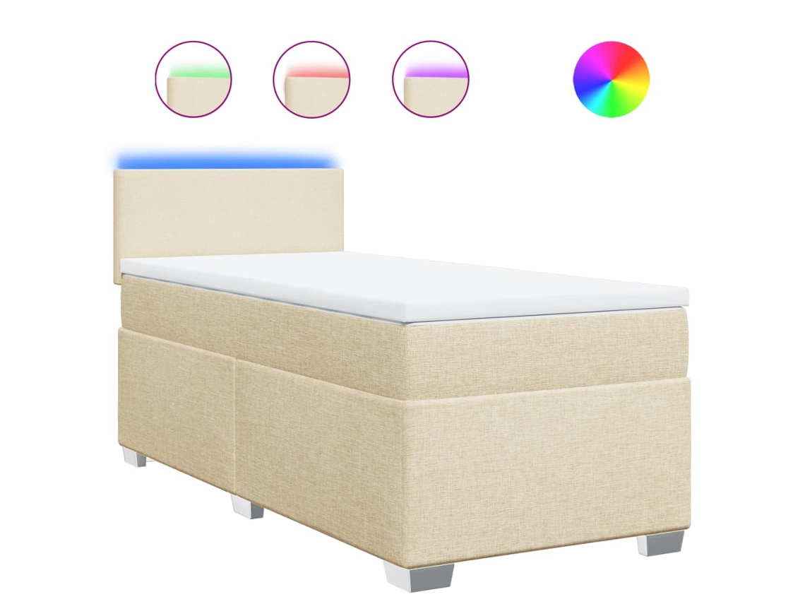 Box Spring Bed, Box Spring Beds Vidaxl Creme Tecido (80 X 200 Cm)
