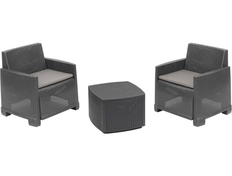 Conjunto de Jardim IPAE-PROGARDEN Relax Idro (2 Cadeiras + 1 Mesa de Apoio)