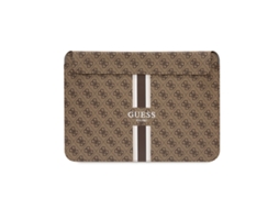 GUESS Capa Magnética para Computador de 16 Polegadas Impressa Modelo 4G com Riscas Castanho