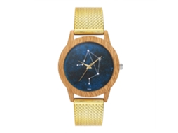 Reloj Analógico De Cuarzo Unisex Con Correa De Malla Oro Zhoulianfa