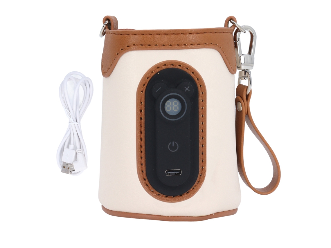 Aquecedor de Leite de Biberão Portátil com 26 Níveis de Temperatura Ajustável, Usb para Casa e Viagens LAXISCREED