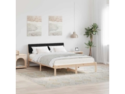 Vidaxl Estrutura Da Cama Com Cabeceira Castanho E Preto 135 X 190 Cm