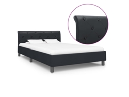 Vidaxl Estrutura De Cama 120x200 Cm Couro Artificial Preto