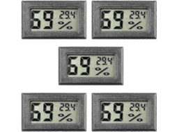 Kit Com 5 Mini Higrômetros Digitais Pequenos, Termômetros E Higrômetros Com Monitor Lcd Para Ambientes Internos (2025)