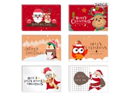 24 Cartões De Natal Ou De Felicitações, Cartões De Felicitações Artesanais Com Espaço Em Branco Aquaforge