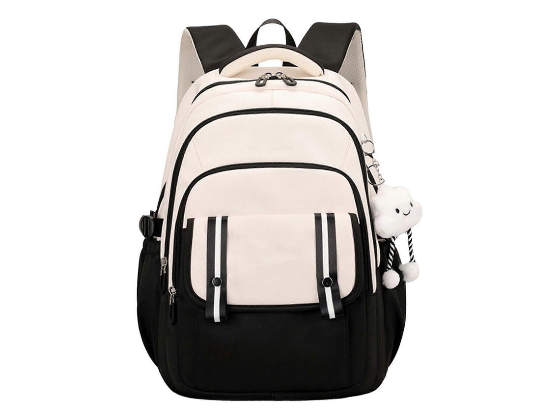Mochila Escolar Elegante Em Nylon Para Laptop, Estilo Japonês, Ideal Para Estudantes Do Ensino Fundamental E Médio. Preta.