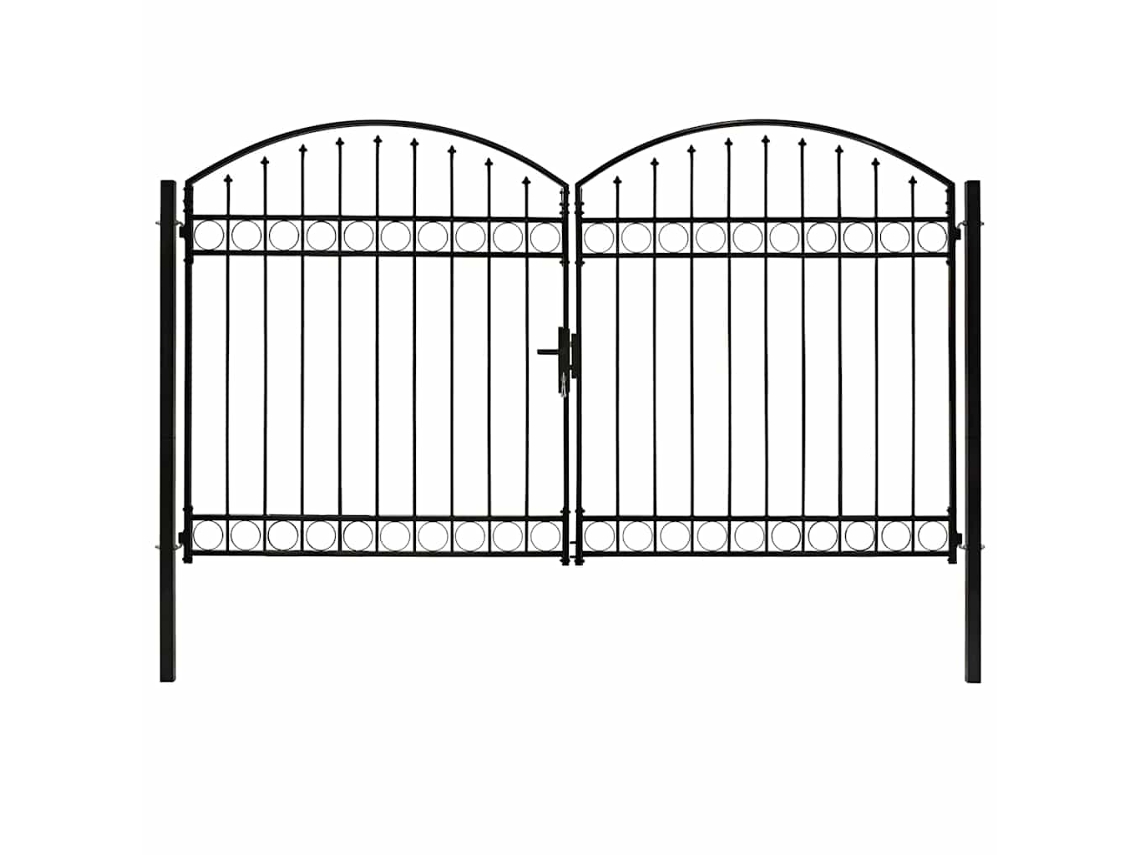 Maison Exclusive - Portão De Cerca Assen Porta Dupla Com Topo Arqueado Em Aço 300x200 Cm